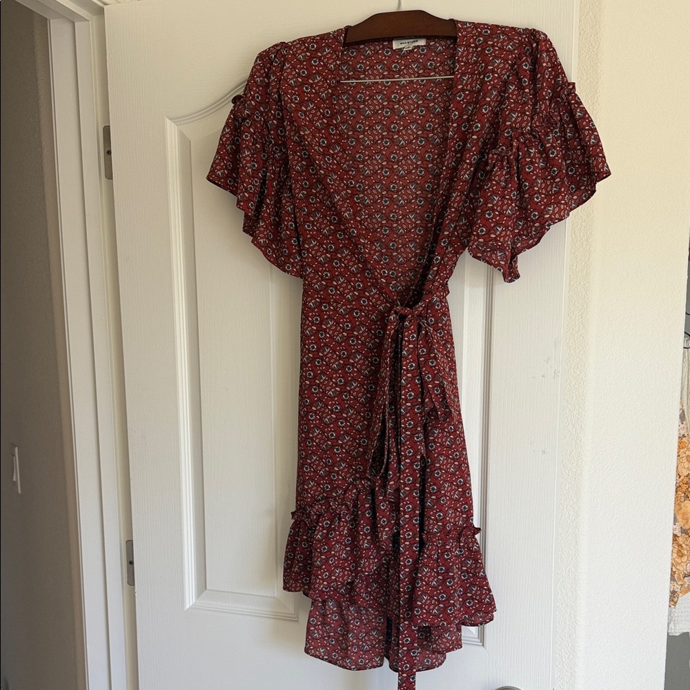 Max Studio Red Floral Midi Dress